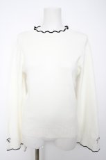 画像1: axes femme / リボン刺繍配色フレア袖ニット F 白 Y-26-09-05-073-AX-TO-SZ-ZY (1)