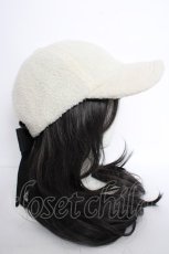 画像4: axes femme POETIQUE / 後ろリボンボアキャップ  白 Y-26-09-05-006-AX-AC-SZ-ZY (4)