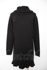 画像2: axes femme / 刺繍入り編み柄切替ニットワンピース M 黒 Y-26-09-05-094-AX-OP-SZ-ZY (2)
