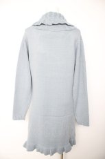 画像2: axes femme / 刺繍入り編み柄切替ニットワンピース M サックス Y-26-09-05-099-AX-OP-SZ-ZY (2)