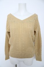 画像1: axes femme / Vネックニットプルオーバー M イエロー Y-26-09-05-110-AX-TO-SZ-ZY (1)
