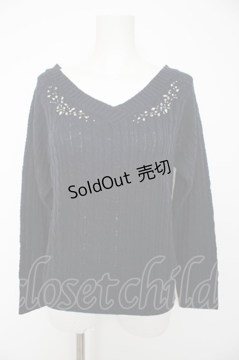 画像1: axes femme / Vネックニットプルオーバー M コン Y-26-09-05-111-AX-TO-SZ-ZS (1)