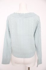画像2: axes femme / Vネックビジューニットプルオーバー M グリーン Y-26-09-05-113-AX-TO-SZ-ZY (2)