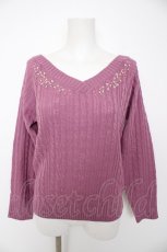 画像1: axes femme / Vネックニットプルオーバー M コイピンク Y-26-09-05-114-AX-TO-SZ-ZY (1)