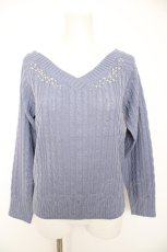 画像1: axes femme / Vネックニットプルオーバー M サックス Y-26-09-05-116-AX-TO-SZ-ZY (1)