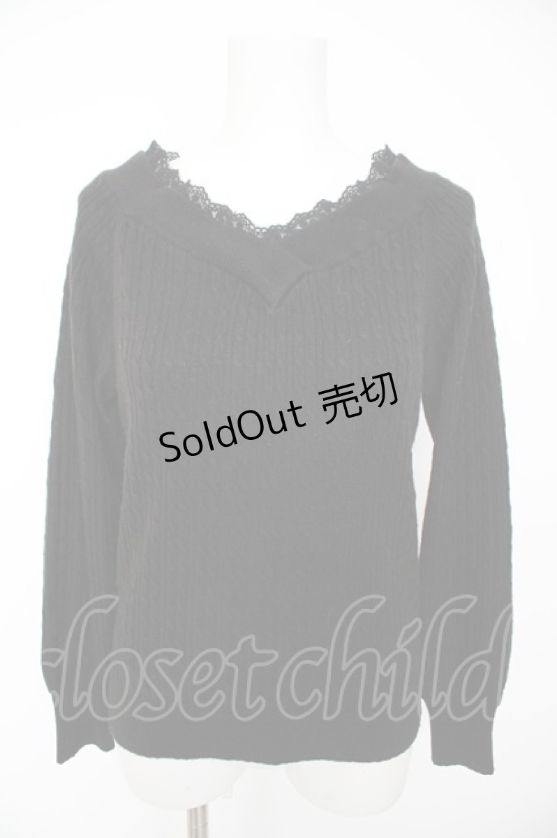 画像1: axes femme / Ｖネックニットプルオーバー M 黒 Y-26-09-05-117-AX-TO-SZ-ZS (1)