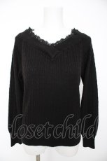 画像1: axes femme / Ｖネックニットプルオーバー M 黒 Y-26-09-05-117-AX-TO-SZ-ZY (1)