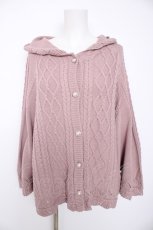 画像1: axes femme / ケーブルニットポンチョ M ピンク Y-26-09-05-124-AX-JA-SZ-ZY (1)