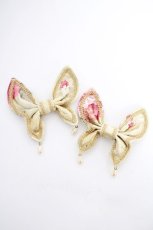 画像1: Atelier Creme Brulee / バタフライリボンクリップ  イエロー Y-26-09-05-002-LO-AC-SZ-ZY (1)
