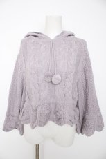 画像1: axes femme kawaii / ポンチョ風ニットプルオーバー M ラベンダー Y-26-09-05-128-AX-JA-SZ-ZY (1)