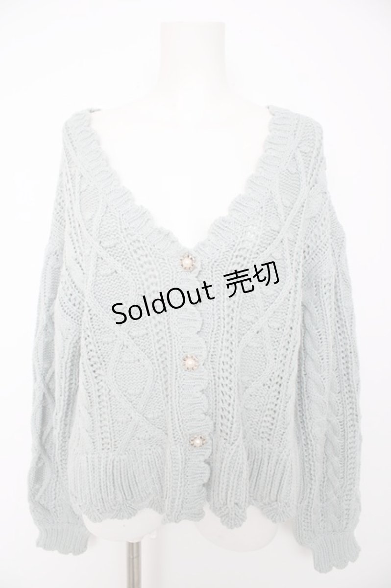 画像1: axes femme POETIQUE / ケーブル編みゆったりニットカーディガン M ミント Y-26-09-05-129-AX-TO-SZ-ZY (1)