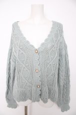 画像1: axes femme POETIQUE / ケーブル編みゆったりニットカーディガン M ミント Y-26-09-05-129-AX-TO-SZ-ZY (1)