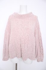 画像1: axes femme / モールヤーンニット F ピンク Y-26-09-05-155-AX-TO-SZ-ZY (1)