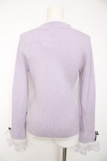 画像2: axes femme / リボン×チュールレースニット F ラベンダー Y-26-09-05-157-AX-TO-SZ-ZY (2)