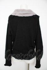画像2: axes femme / ファーティッペット付ショートカーディガン M 黒 Y-26-09-05-163-AX-TO-SZ-ZY (2)