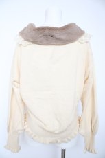 画像2: axes femme / ファーティッペット付ショートカーディガン M 生成り Y-26-09-05-165-AX-TO-SZ-ZY (2)