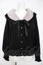 画像1: axes femme / ファーティッペット付ショートカーディガン M 黒 Y-26-09-05-166-AX-TO-SZ-ZY (1)