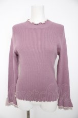 画像1: axes femme / 袖レースメローニットプルオーバー F ラベンダー Y-26-09-05-167-AX-TO-SZ-ZY (1)