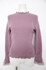画像1: axes femme / 袖レースメローニットプルオーバー F ラベンダー Y-26-09-05-168-AX-TO-SZ-ZY (1)