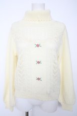 画像1: axes femme POETIQUE / バラ刺繍ニットプルオーバー M 生成り Y-26-09-05-171-AX-TO-SZ-ZY (1)