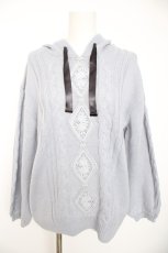 画像1: axes femme / モチーフレースニットパーカー M サックス Y-26-09-05-174-AX-TO-SZ-ZY (1)