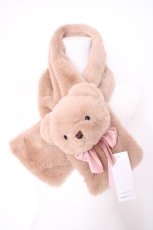 画像1: Chalmiere / ふわふわくまマフラー  ピンク Y-26-09-05-015-AX-ZA-SZ-ZY (1)