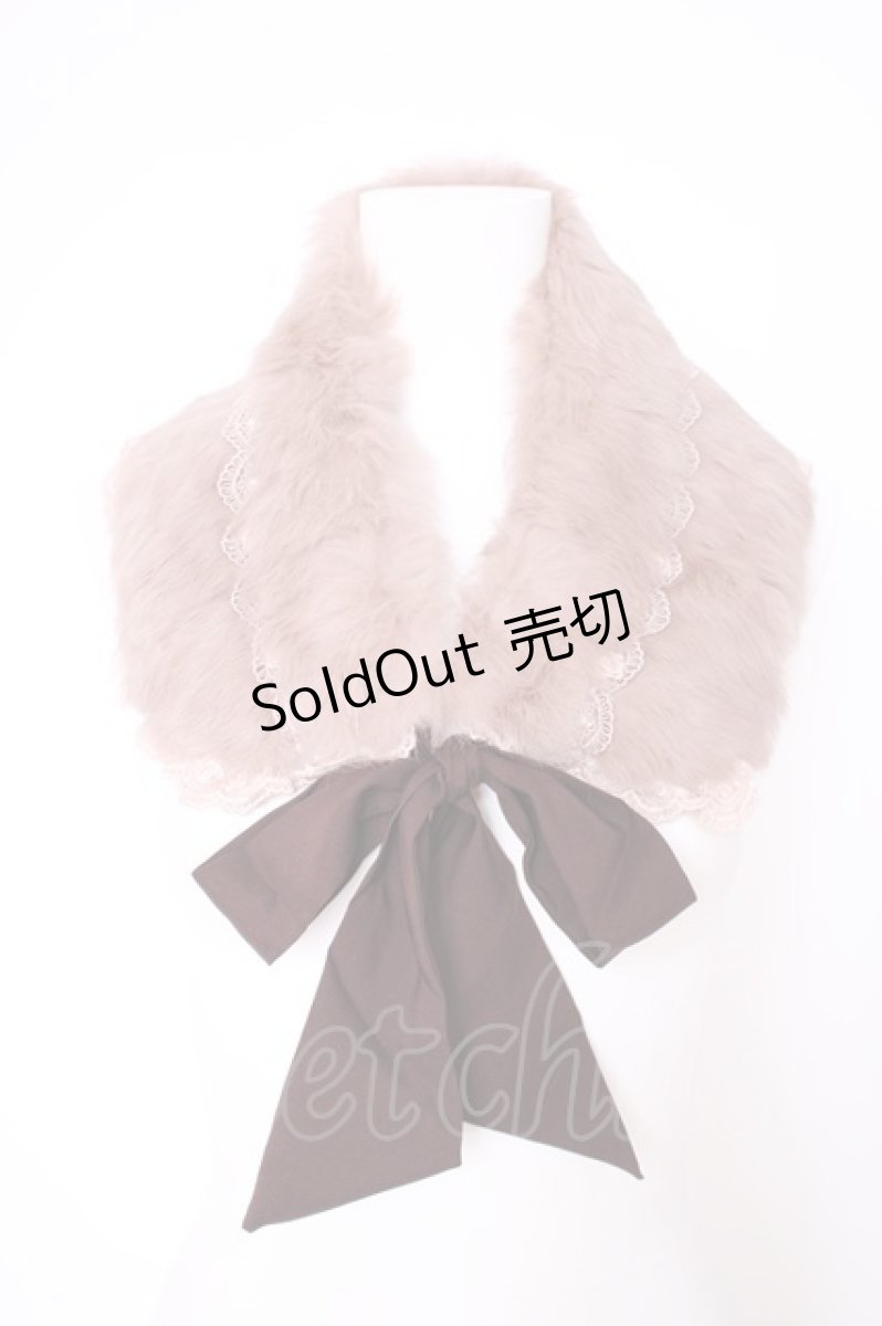 画像1: axes femme / レース切替ファーティペット  モカ Y-26-09-05-016-AX-ZA-SZ-ZY (1)