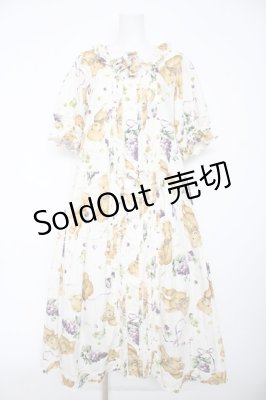 Preview of くま葡萄プリントワンピース F オフシロ