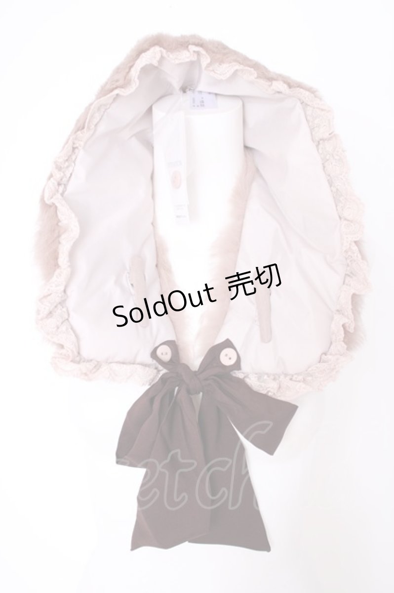 画像3: axes femme / レース切替ファーティペット  モカ Y-26-09-05-016-AX-ZA-SZ-ZY (3)