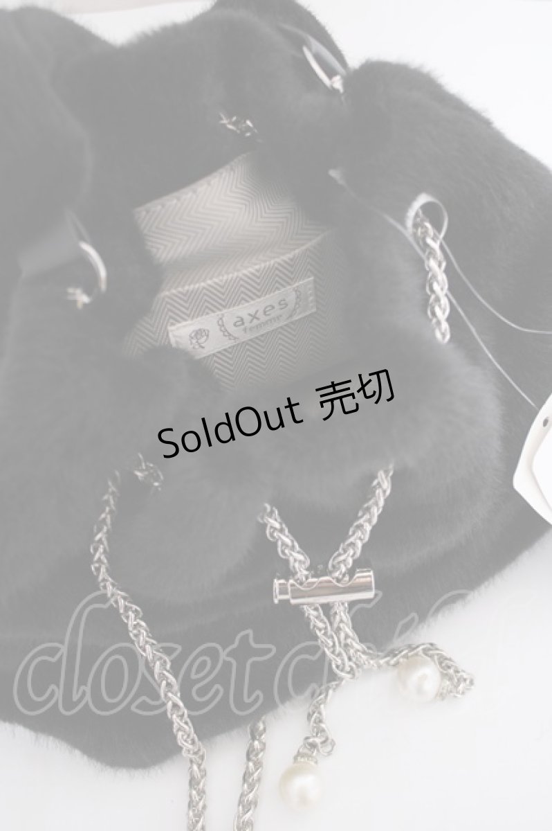 画像3: axes femme / チェーン使いファーバッグ  黒 Y-26-09-05-025-AX-BG-SZ-ZY (3)