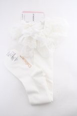 画像2: Chalmiere / レース付ハイソックス 19cm 白 Y-26-09-05-003-AX-ZA-SZ-ZY (2)