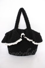 画像2: axes femme / ボアファーフリルトート  黒 Y-26-09-05-029-AX-BG-SZ-ZY (2)