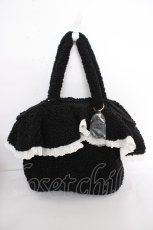 画像1: axes femme / ボアファーフリルトート  黒 Y-26-09-05-030-AX-BG-SZ-ZY (1)
