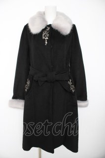 axes femme / ファー襟ロングコート L 黒 Y-26-09-06-050-AX-CO-SZ