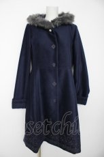 画像1: axes femme / フード付刺繍ロングコート L コン Y-26-09-06-062-AX-CO-SZ-ZY (1)