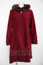 画像1: axes femme / フード付刺繍ロングコート L ワイン Y-26-09-06-063-AX-CO-SZ-ZY (1)