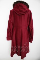 画像2: axes femme / フード付刺繍ロングコート L ワイン Y-26-09-06-063-AX-CO-SZ-ZY (2)