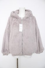画像1: axes femme POETIQUE / フード付きファーコート M グレージュ Y-26-09-06-067-AX-CO-SZ-ZY (1)
