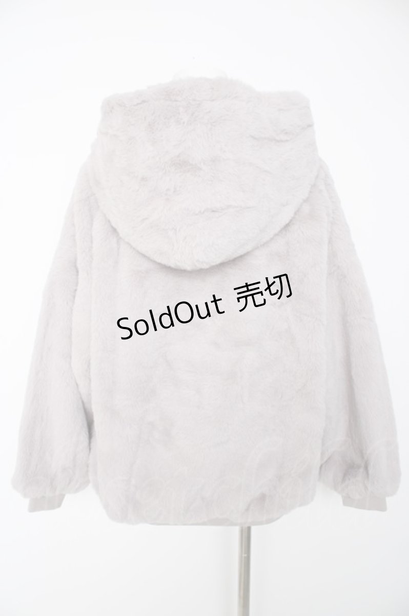 画像2: axes femme POETIQUE / フード付きファーコート M グレージュ Y-26-09-06-067-AX-CO-SZ-ZTC086 (2)