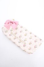 画像1: Maison de FLEUR / フラワーチェックポーチ  生成り Y-26-09-06-010-LO-ZA-SZ-ZY (1)