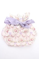 画像1: Maison de FLEUR / 花柄巾着ポーチ  生成り Y-26-09-06-011-LO-ZA-SZ-ZY (1)