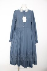 画像1: m petit by misako / AM*レースエリプリーツワンピース M 中青 Y-26-09-06-022-LO-OP-SZ-ZY (1)
