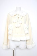 画像1: BABY,THE STARS SHINE BRIGHT / ポンポンリボンショートコート  アイボリー Y-26-09-07-039-BA-CO-SZ-ZY (1)