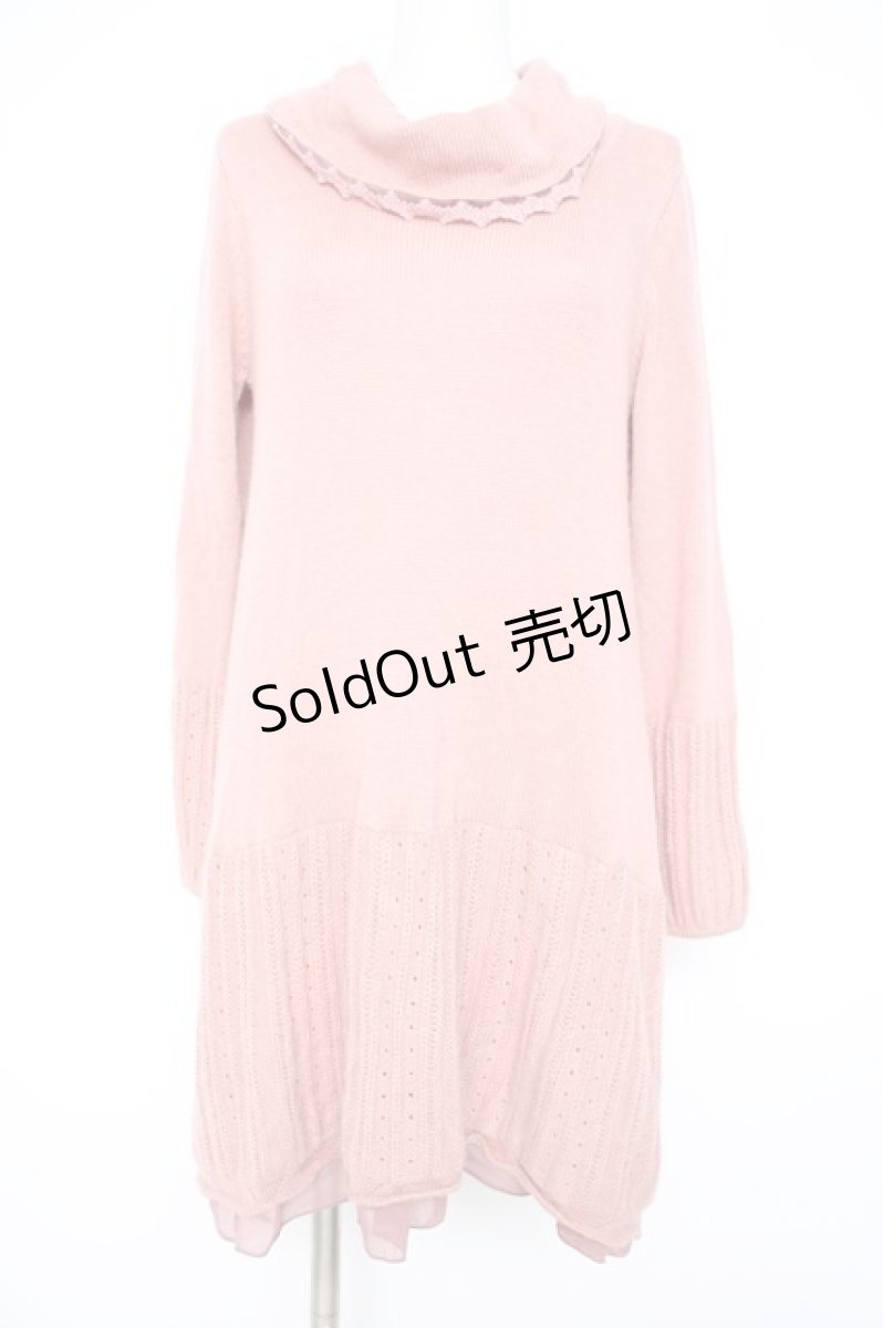 画像1: axes femme / アンゴラ混ニットチュニック M ピンク Y-26-09-07-045-AX-TO-SZ-ZY (1)