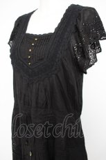 画像3: Cherir la femme / ひまわり刺繍ワンピース M 黒 Y-26-09-07-056-LO-OP-SZ-ZY (3)