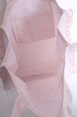 画像3: Maison de FLEUR / サテンフリルスクエアトートバッグ F ピンク Y-26-09-07-008-LO-BG-SZ-ZY (3)