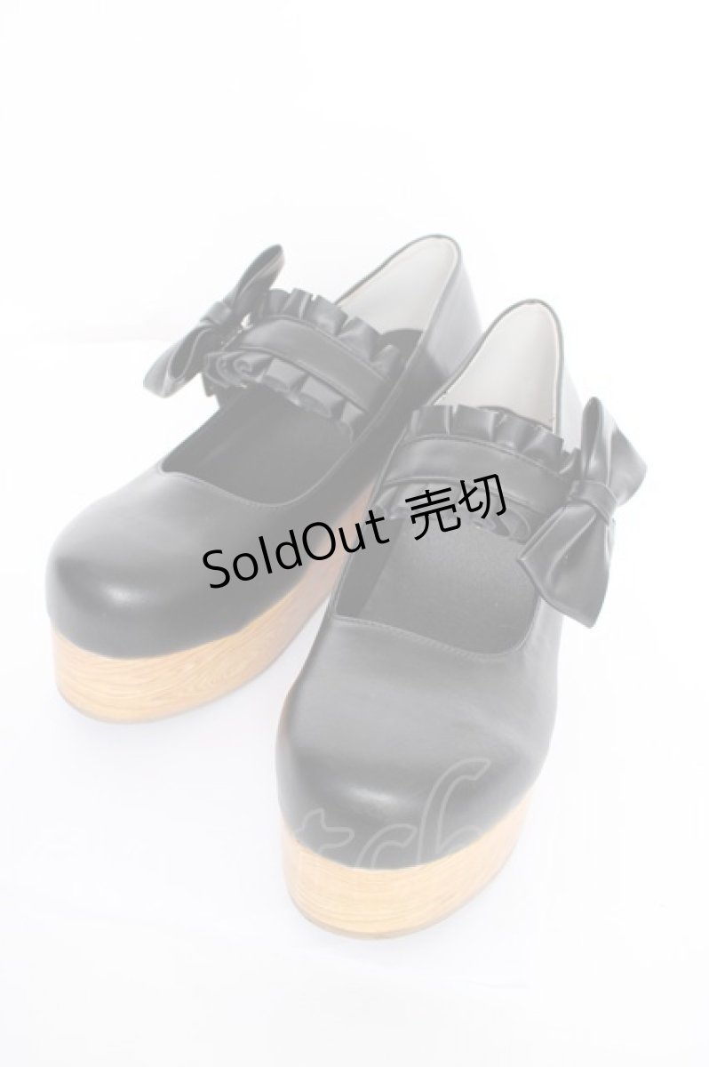 画像1: m petit by misako / 木底風スニーカー LL 中黒 Y-26-09-07-015-LO-SH-SZ-ZY (1)