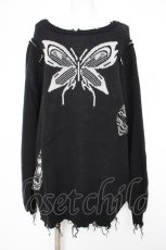 画像1: axes femme POETIQUE / バタフライダメージニットプルオーバー M 黒 Y-26-09-07-026-AX-TO-SZ-ZY (1)