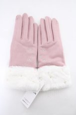 画像1: axes femme / 雪柄刺繍手袋  ピンク Y-26-09-08-008-AX-ZA-SZ-ZY (1)