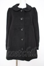 画像1: franche lippee black / 衿付きコート M 黒 Y-26-09-08-082-LO-CO-SZ-ZY (1)